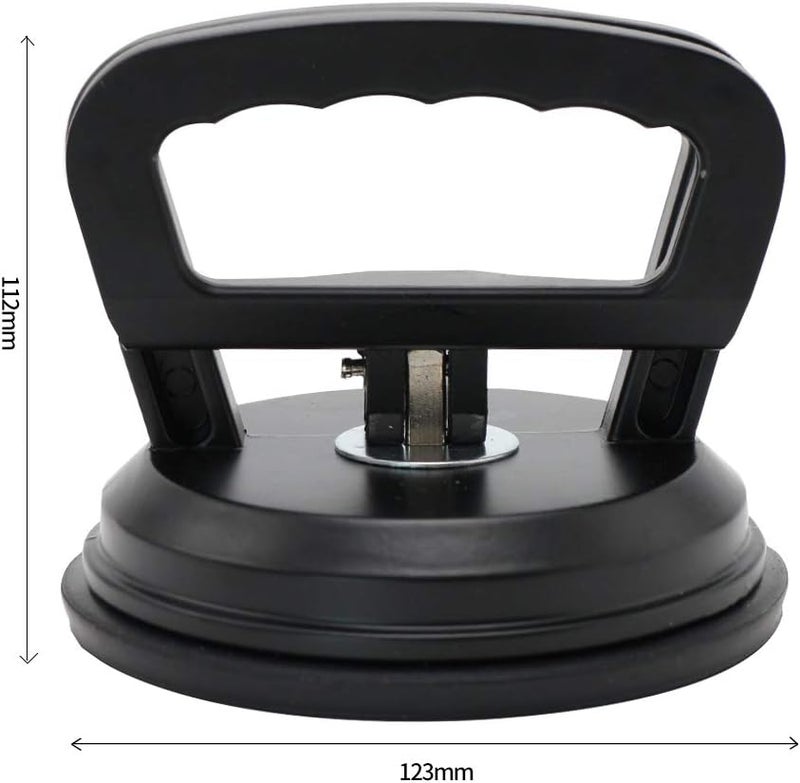 MAKERELE Powerful Aluminum Alloy Glass Suction Cup Small Handle Lifter 4.8",for Glass/Window/Tiles/Mirror/Granite Lifting,Double Handle Locking,Black - Image 3